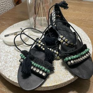 Wrap up boho sandals